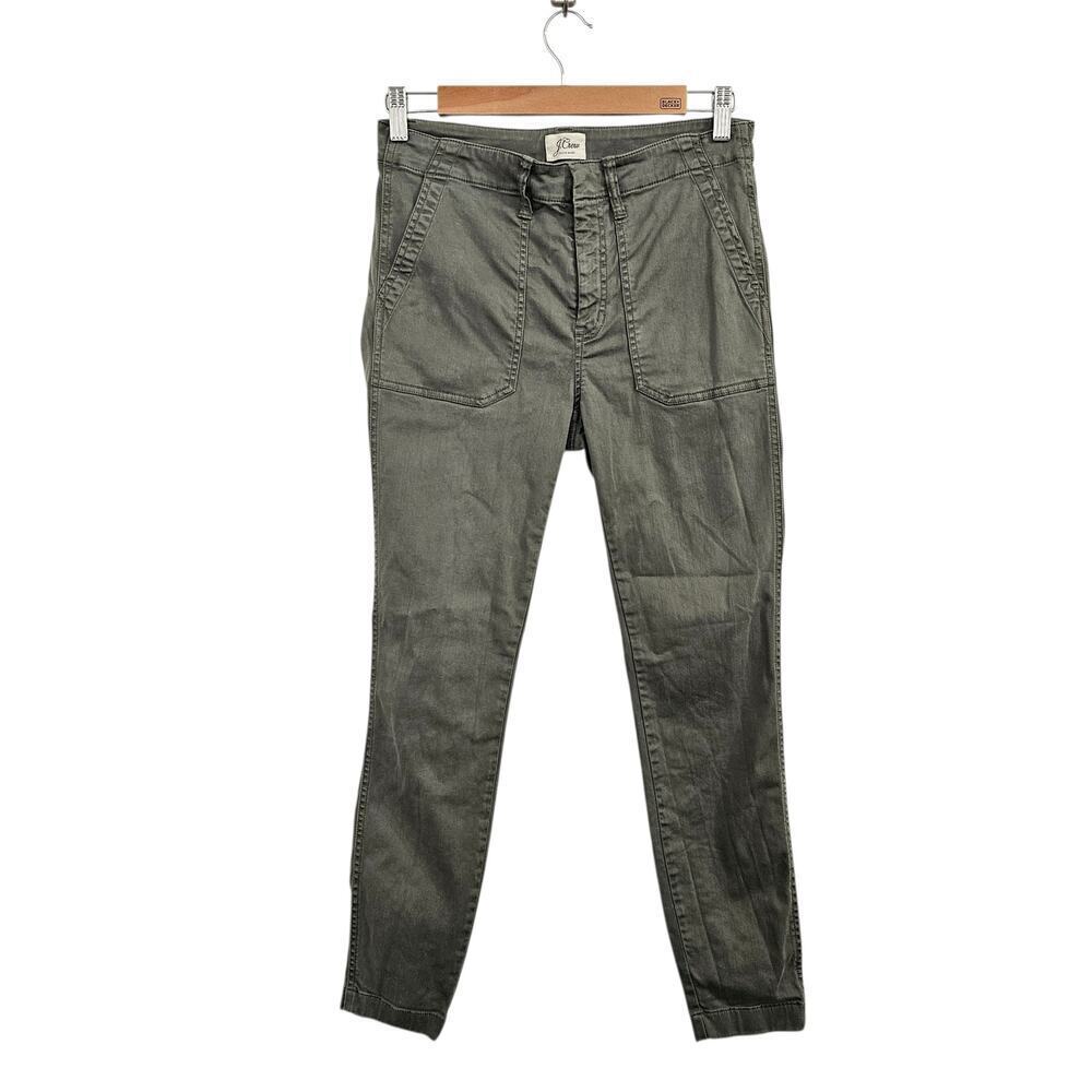 J CREW 9" Cargo Toothpick Pant Army Green Size 28